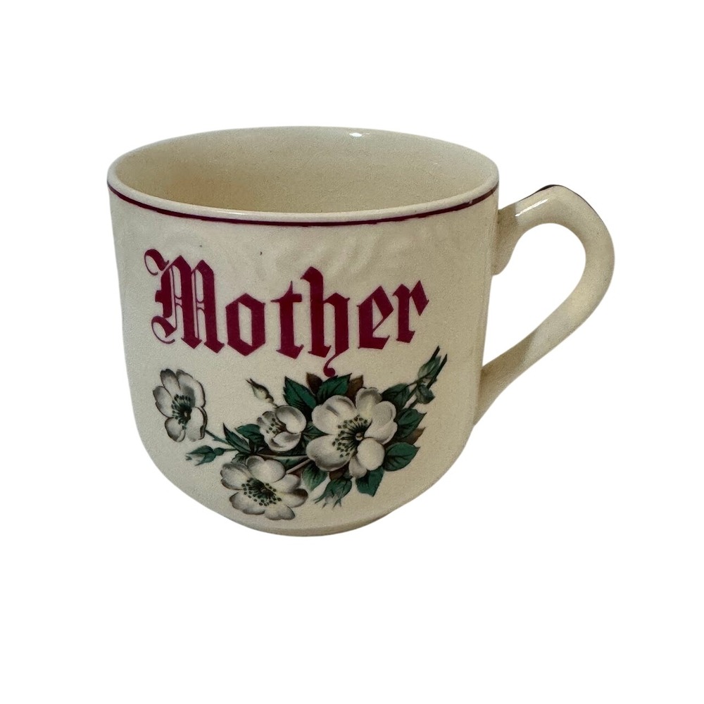 Mother Vintage Ceramic Coffee Mug Cup Made In Japan Old English Script